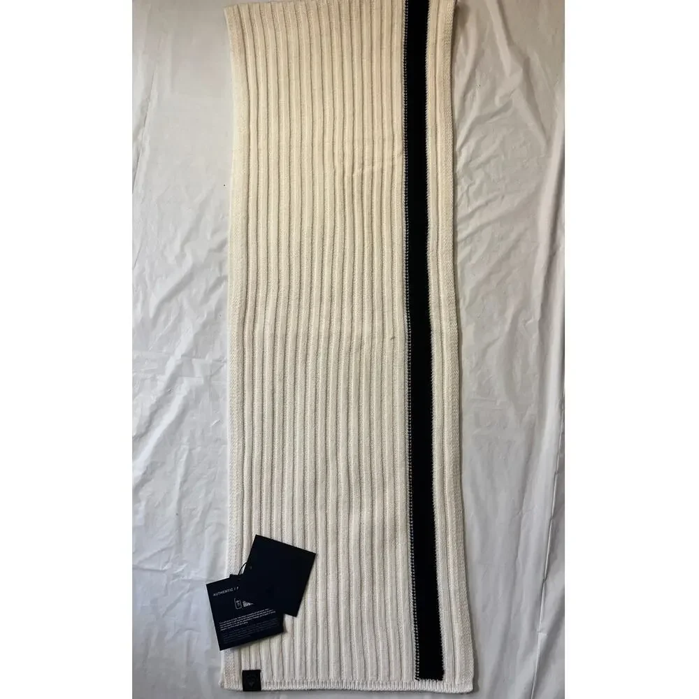 Moose Knuckles Verona Scarf Snow White 100% Merino Wool - NWT